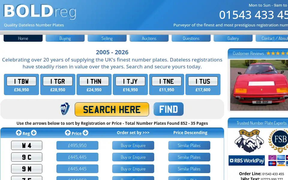 Screenshot of boldreg.co.uk