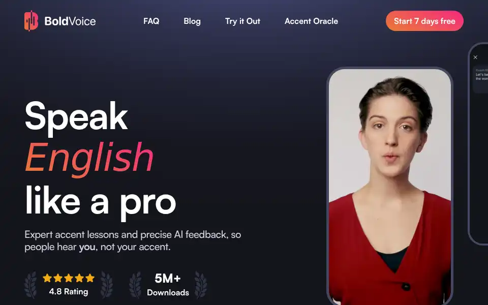 Screenshot of boldvoice.com