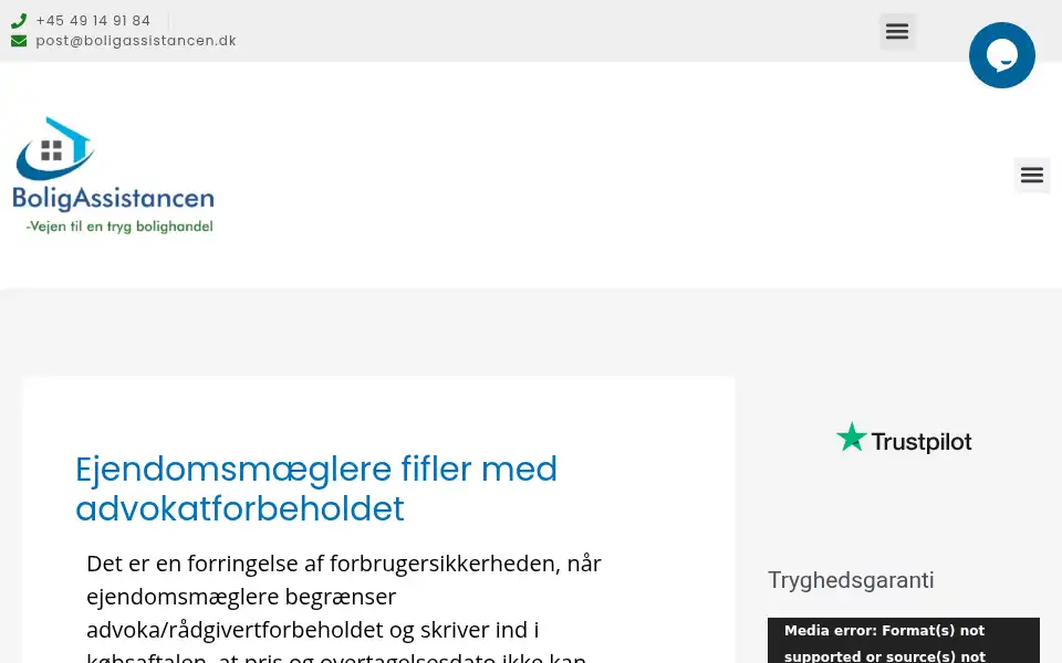 Screenshot of boligassistancen.dk
