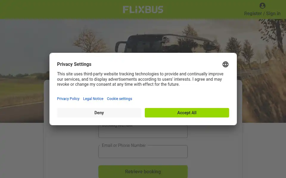 Screenshot of boltbus.com
