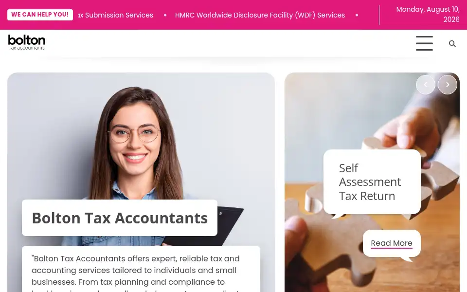Screenshot of boltontax.co.uk