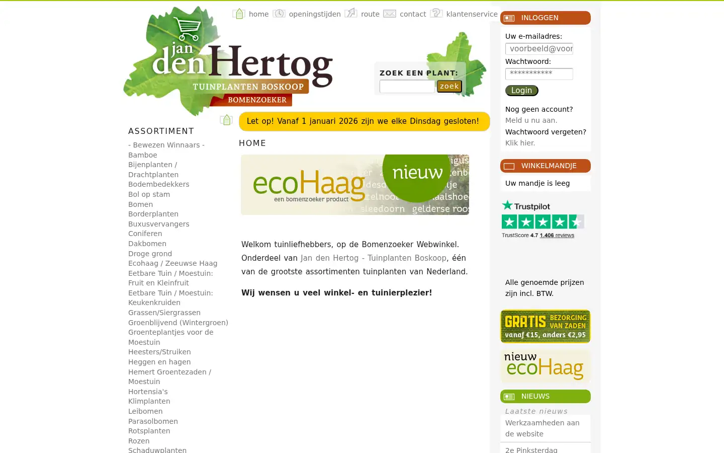 Screenshot of bomenzoeker.nl