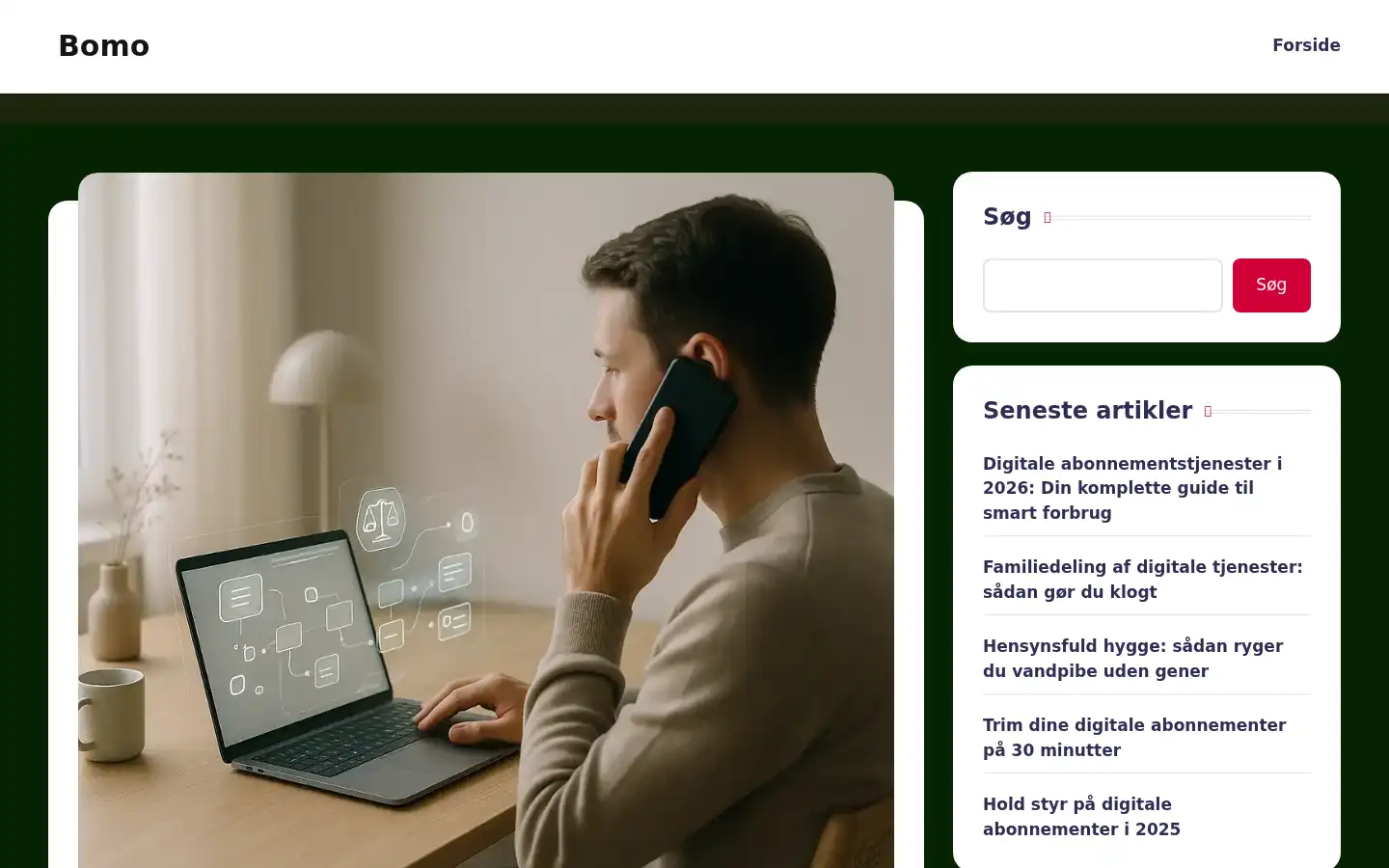 Screenshot of bomo.dk