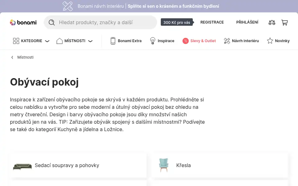 Screenshot of bonami.cz