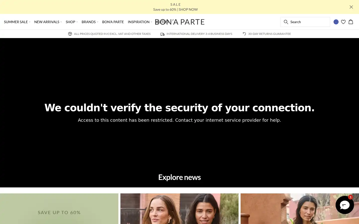 Screenshot of bonaparteshop.com