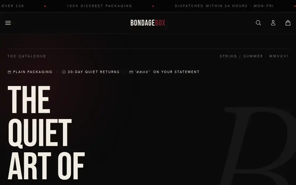 Screenshot of bondagebox.co.uk