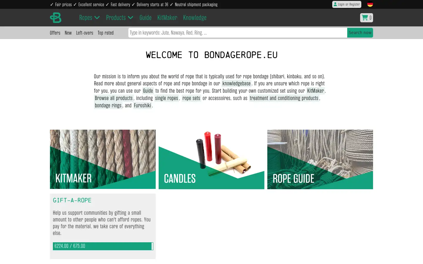 Screenshot of bondagerope.eu