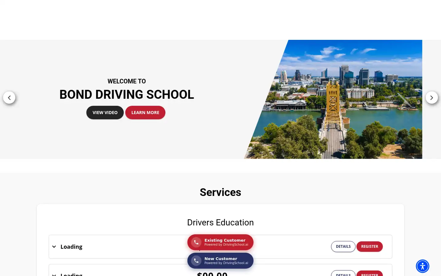 Screenshot of bonddrivingschool.com