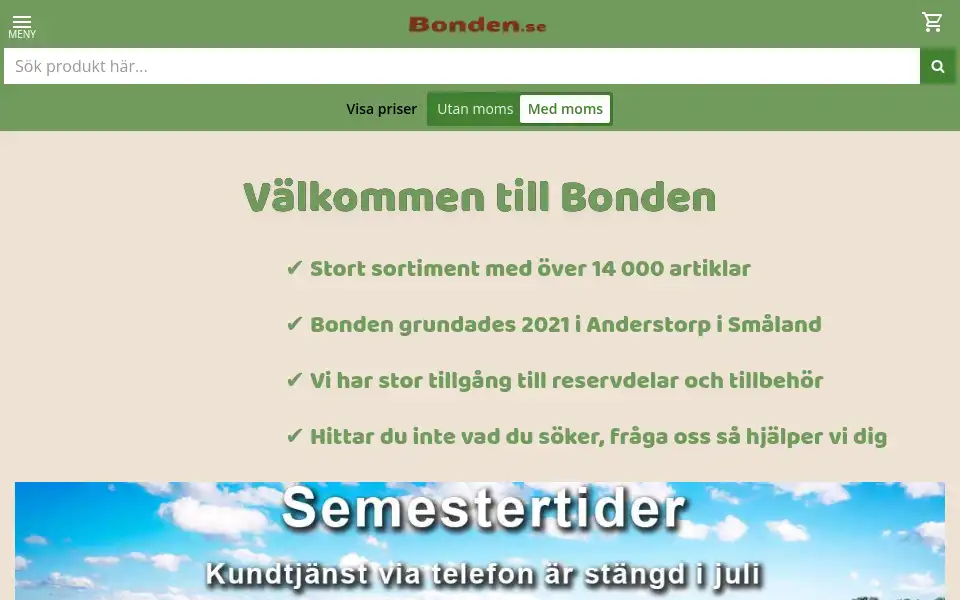 Screenshot of bonden.se