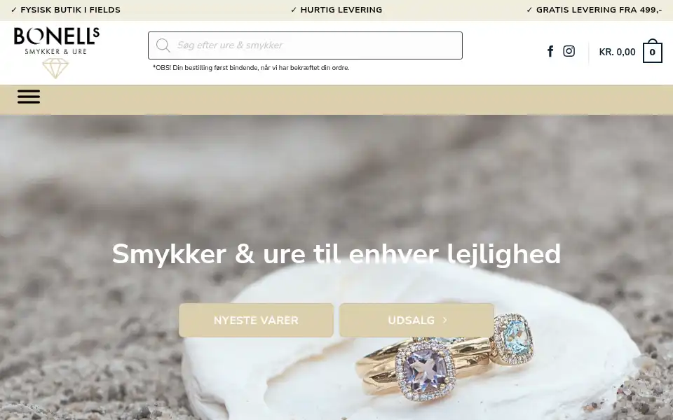 Screenshot of bonells.dk