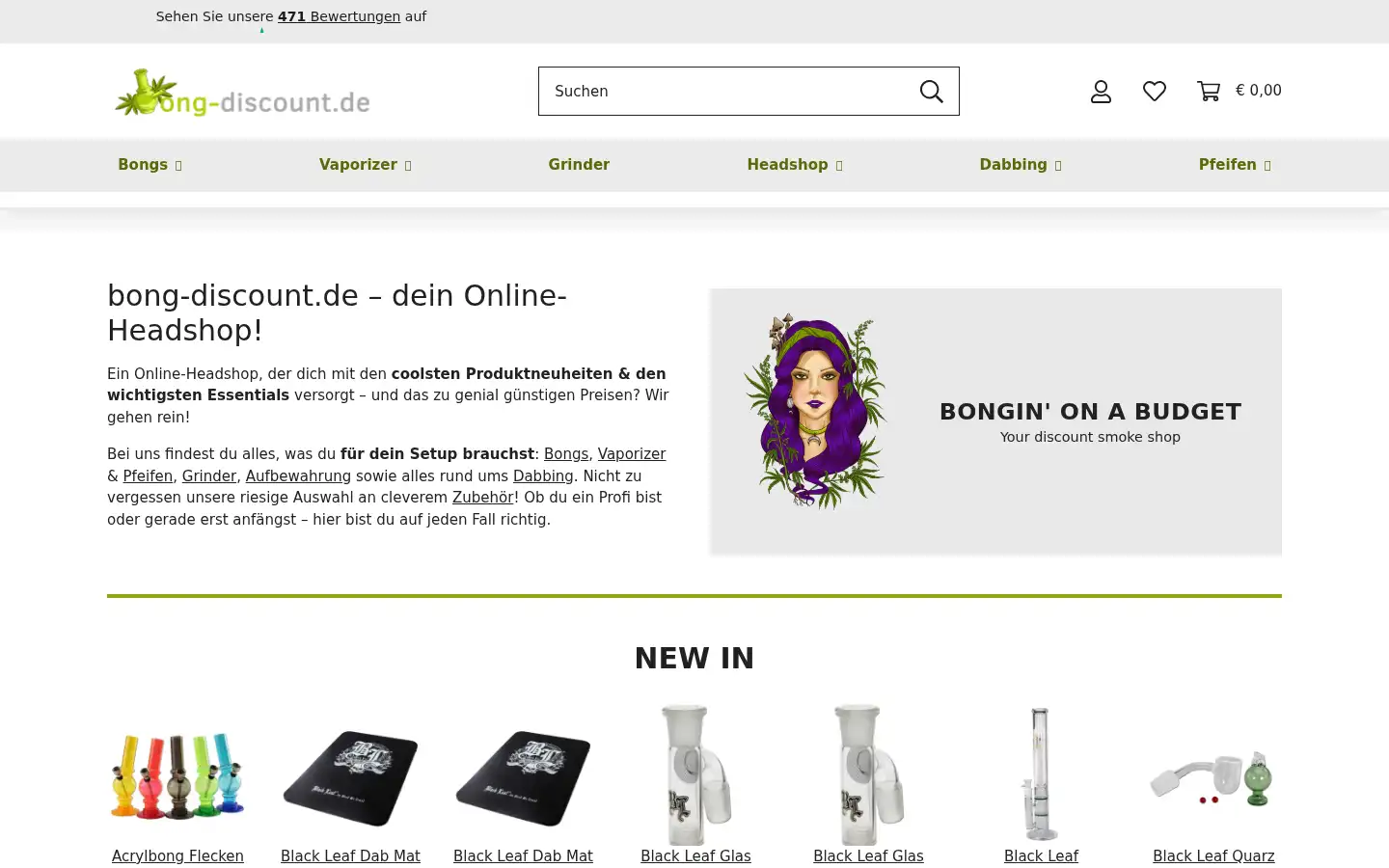 Screenshot of bong-discount.de