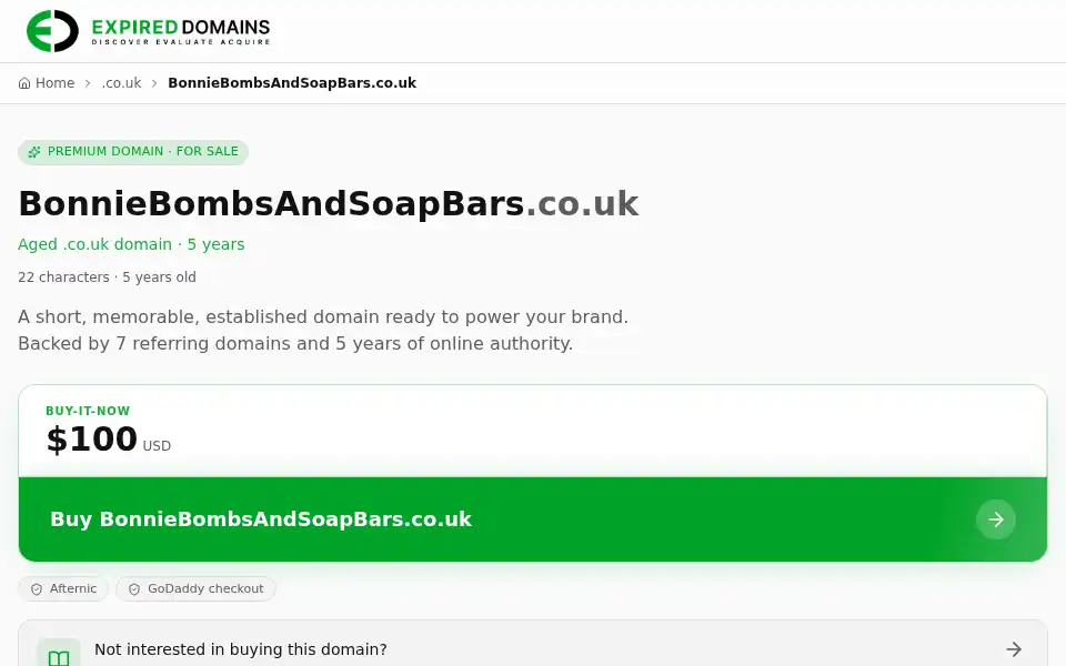 Screenshot of bonniebombsandsoapbars.co.uk