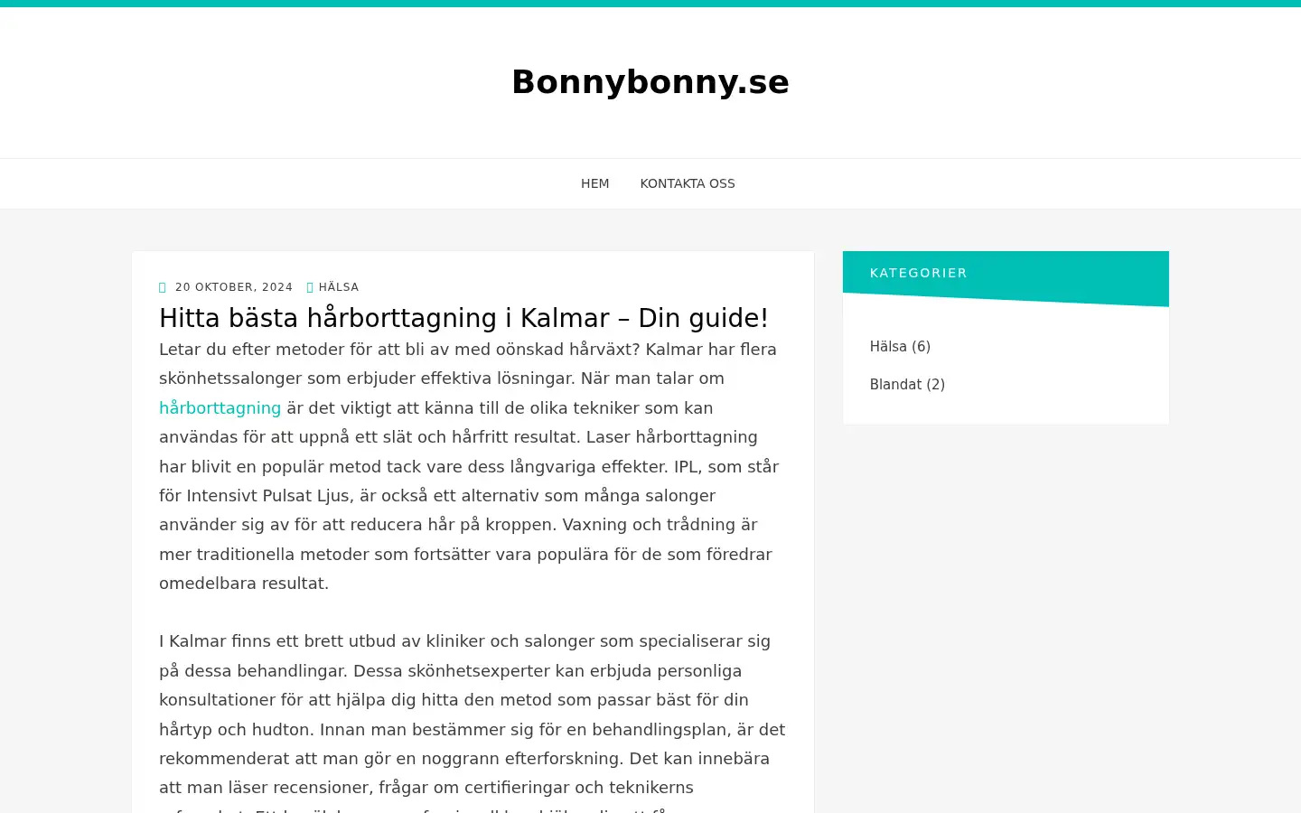 Screenshot of bonnybonny.se