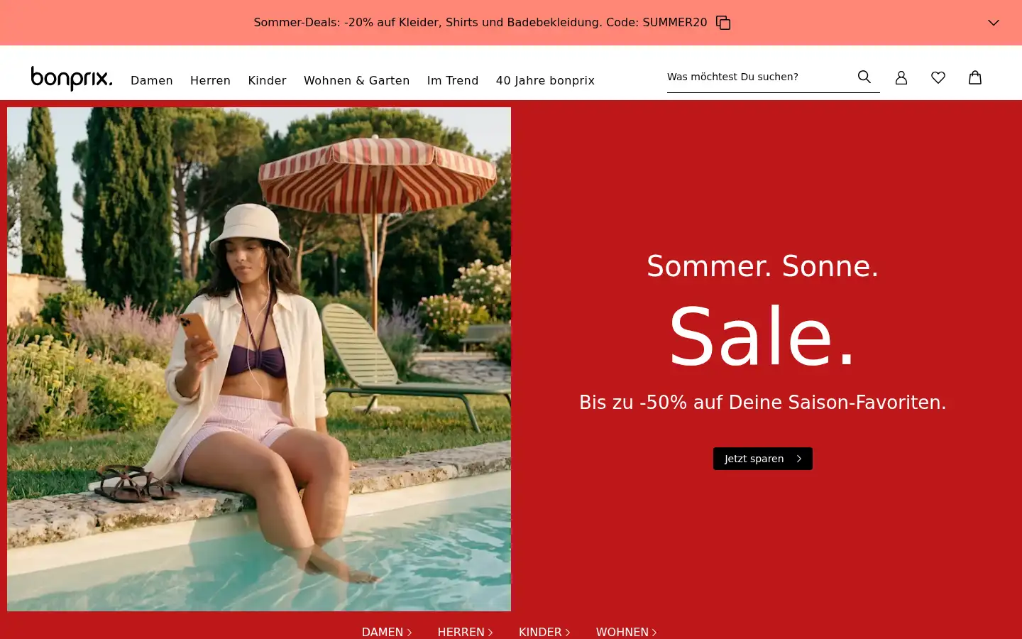 Screenshot of bonprix.de