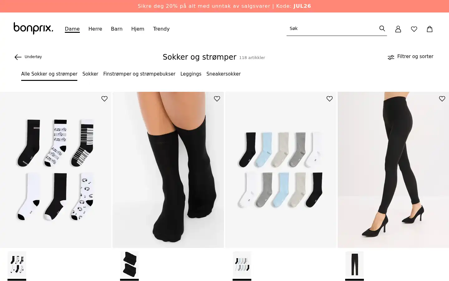 Screenshot of bonprix.no