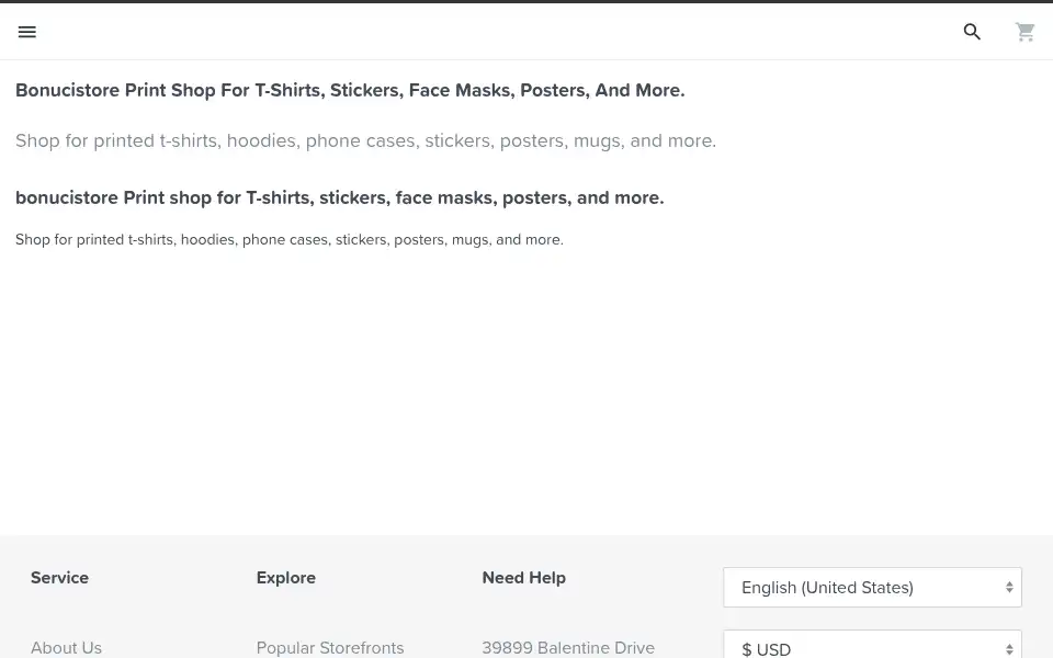 Screenshot of bonucistore.com