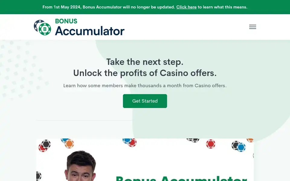 Screenshot of bonusaccumulator.com