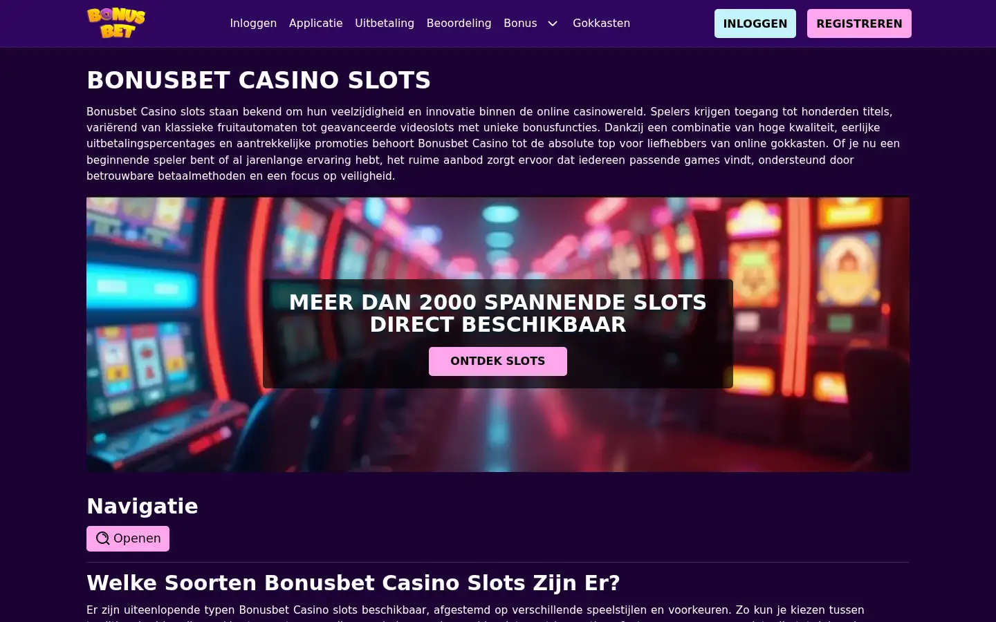 Screenshot of bonusbet.co.nl