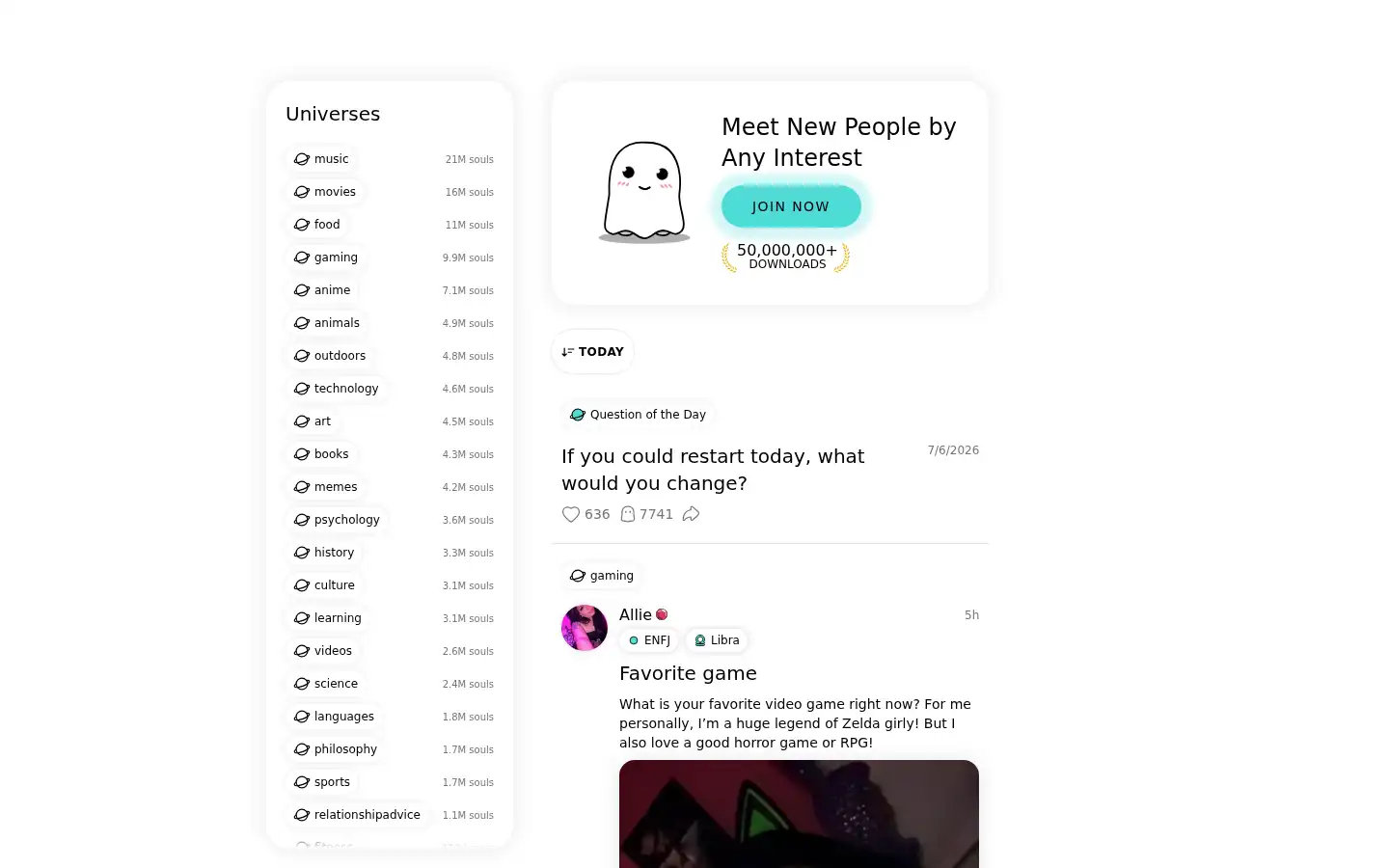 Screenshot of boo.community