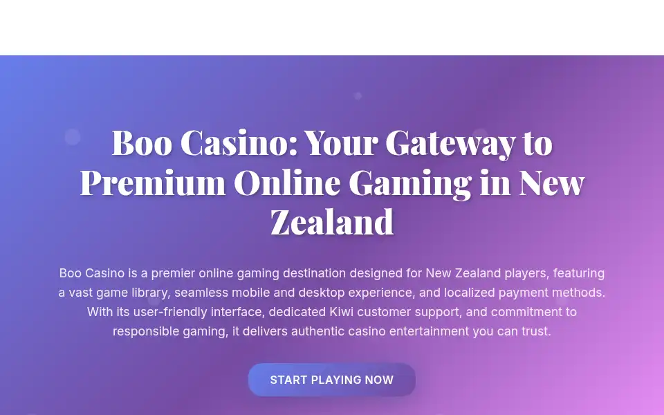 Screenshot of boocasinonz.com