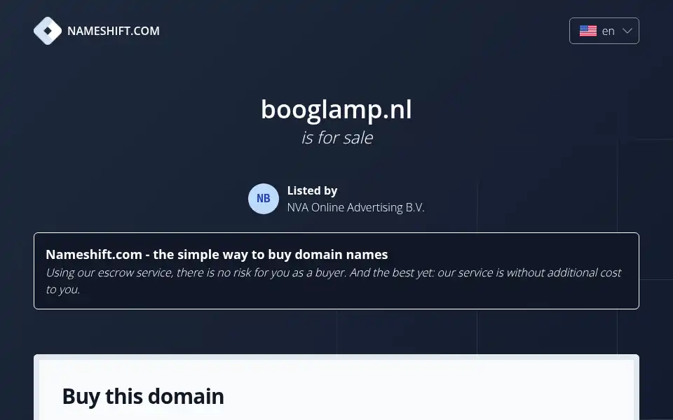 Screenshot of booglamp.nl