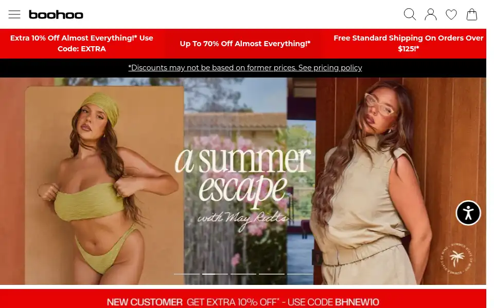 Screenshot of boohhoo.com