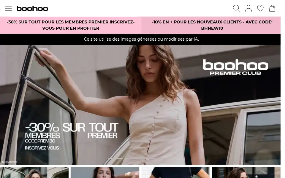Screenshot of boohoo.fr
