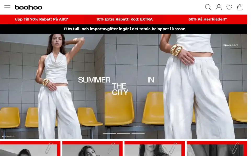 Screenshot of boohoo.se