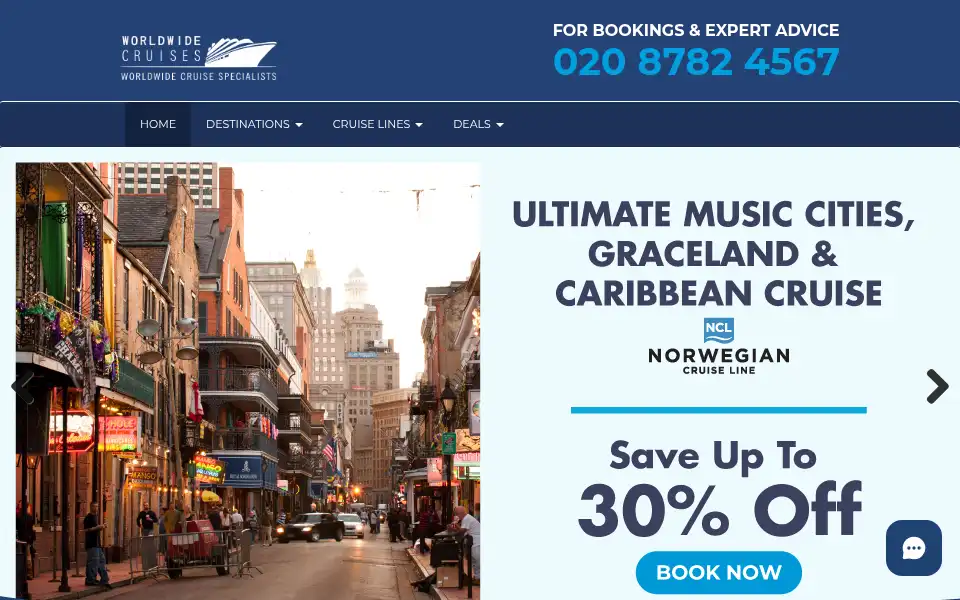 Screenshot of bookacruise.co.uk