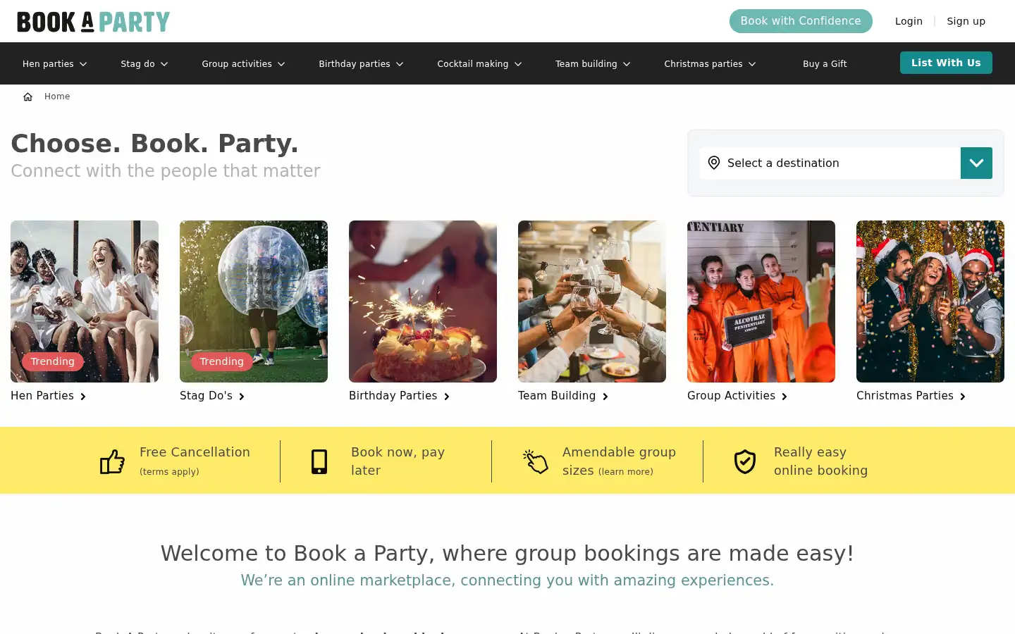 Screenshot of bookaparty.com