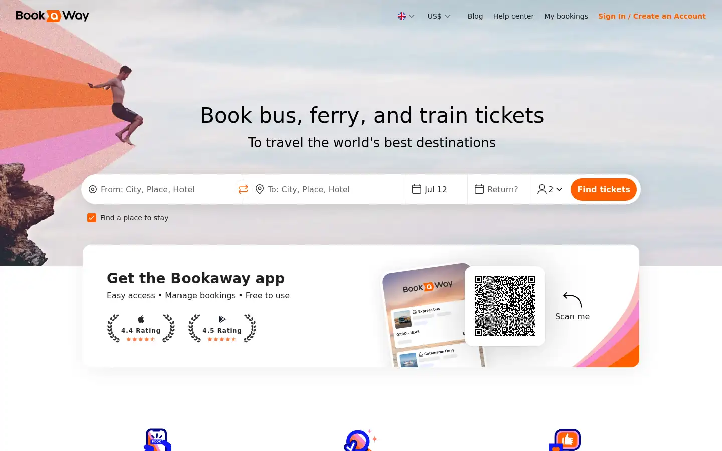 Screenshot of bookaway.com