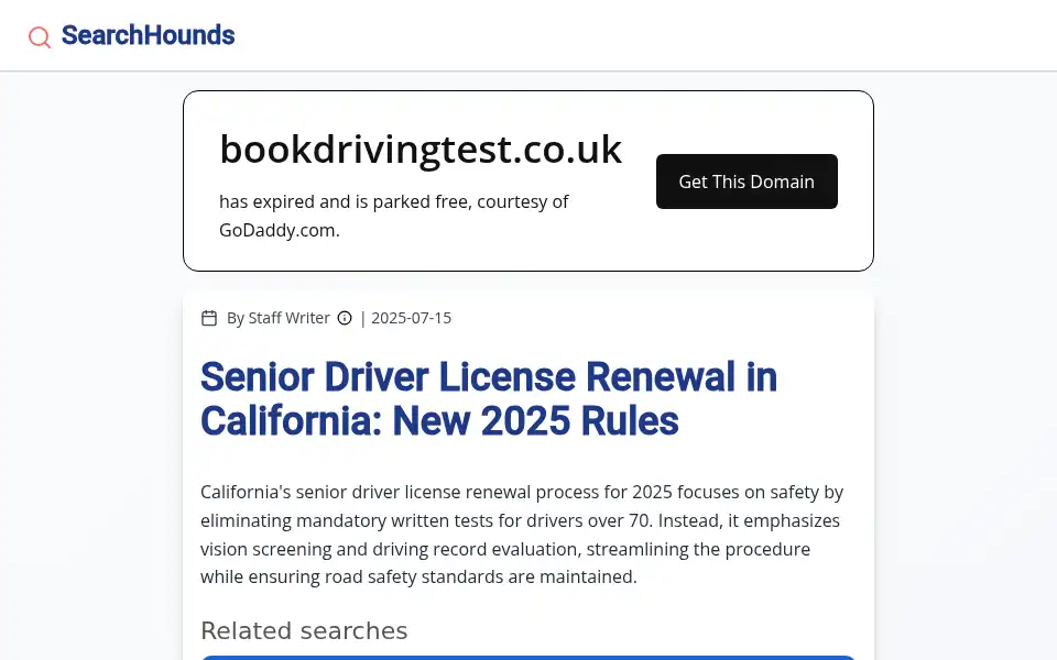 Screenshot of bookdrivingtest.co.uk