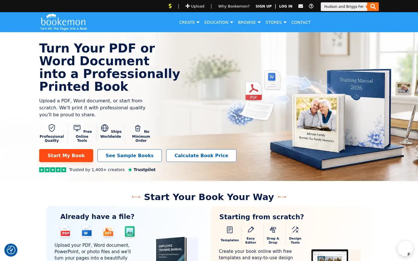Screenshot of bookemon.com
