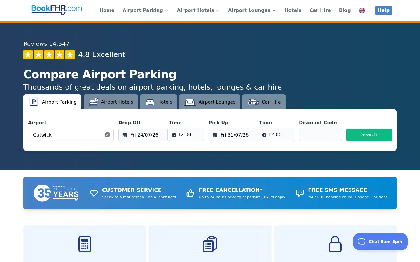 Screenshot of bookfhr.com