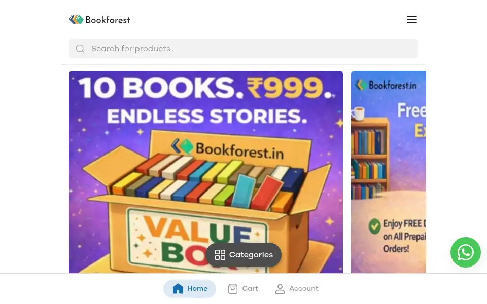 Screenshot of bookforest.in