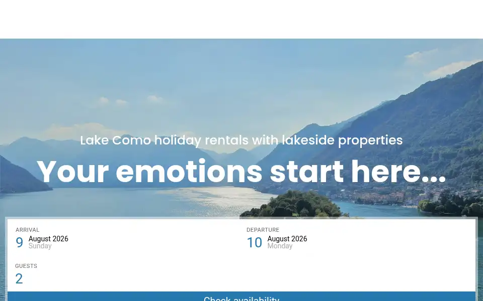 Screenshot of bookholidayscomo.com