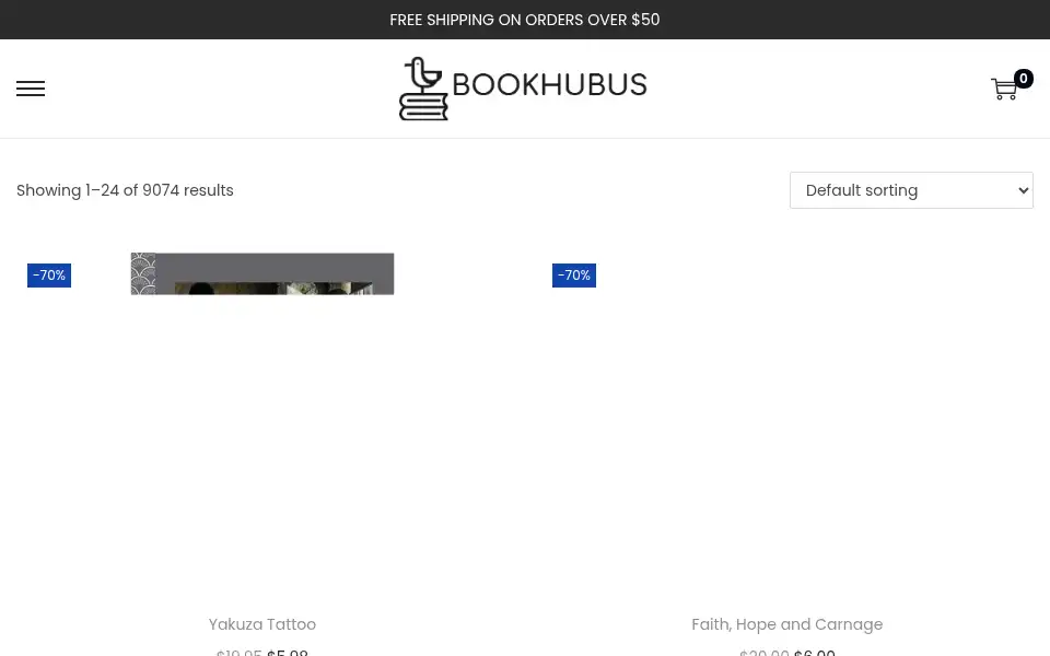 Screenshot of bookhubus.com
