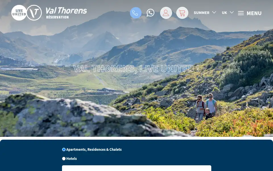 Screenshot of booking.valthorens.com