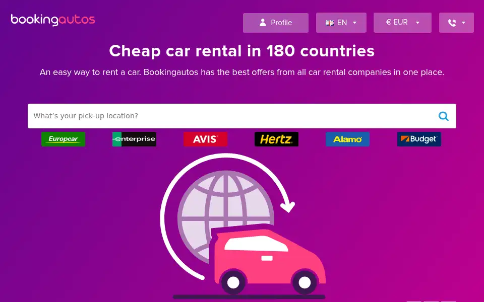 Screenshot of bookingautos.com