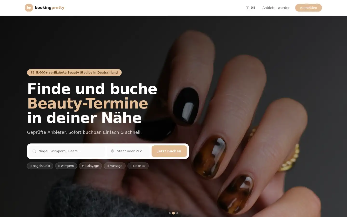 Screenshot of bookingpretty.com