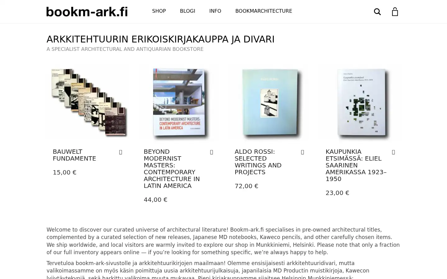 Screenshot of bookm-ark.fi