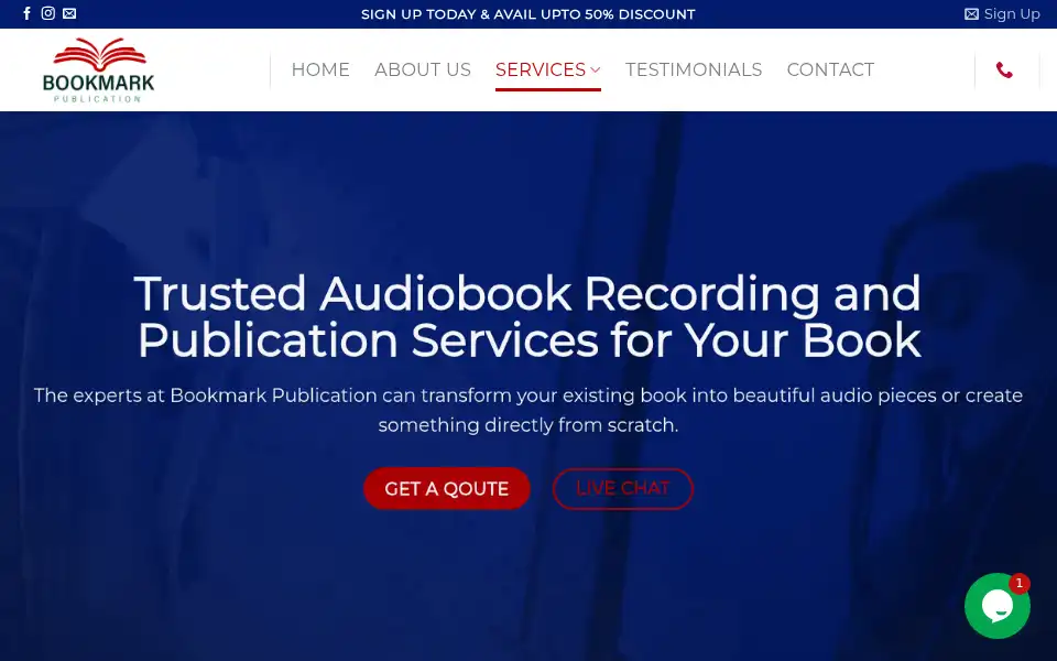 Screenshot of bookmarkpublication.com