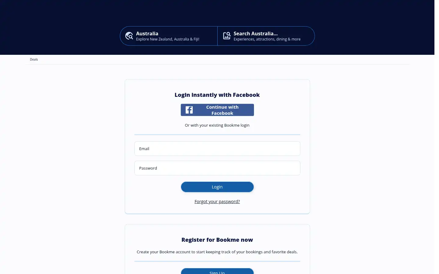 Screenshot of bookme.com.au