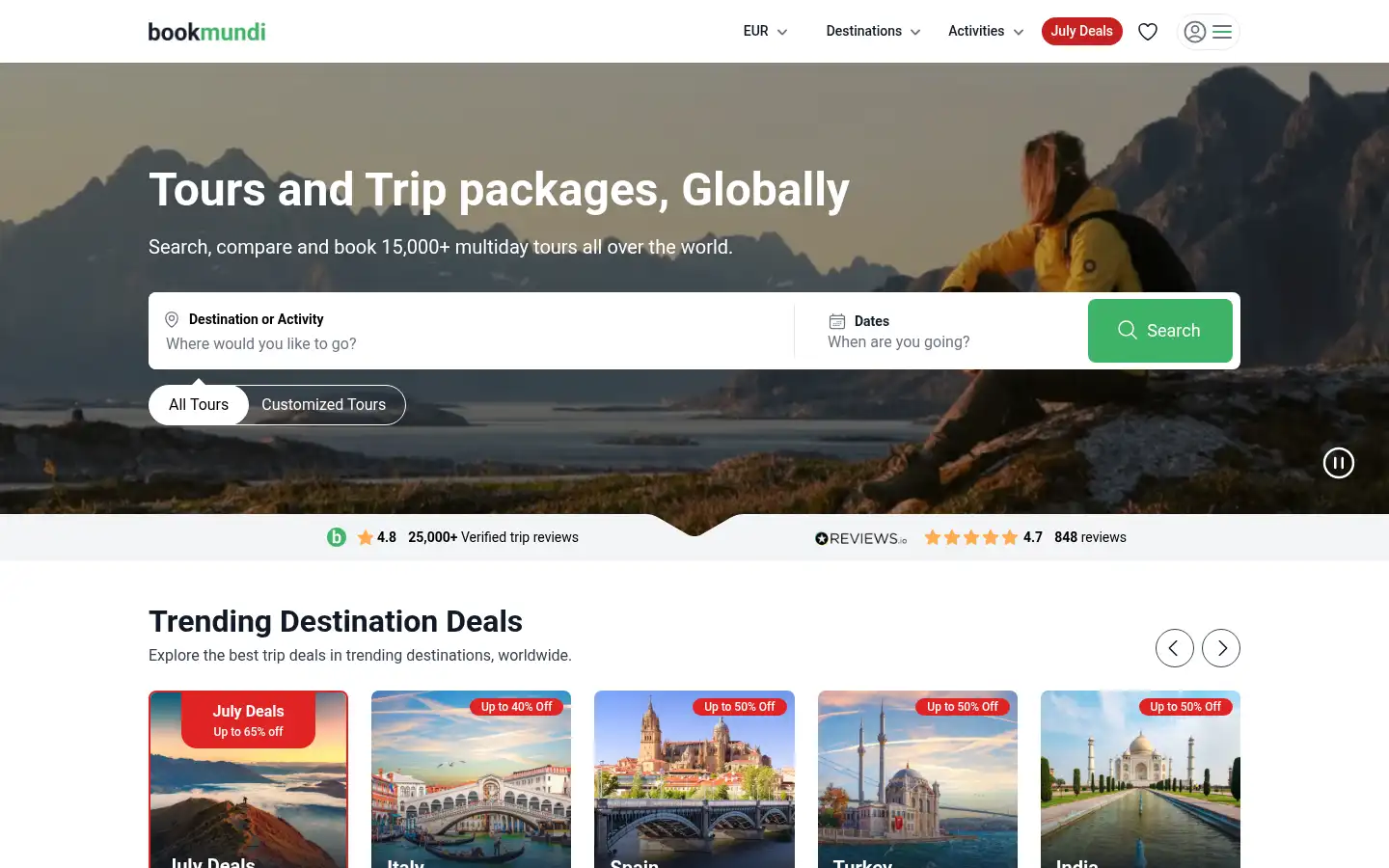 Screenshot of bookmundi.com