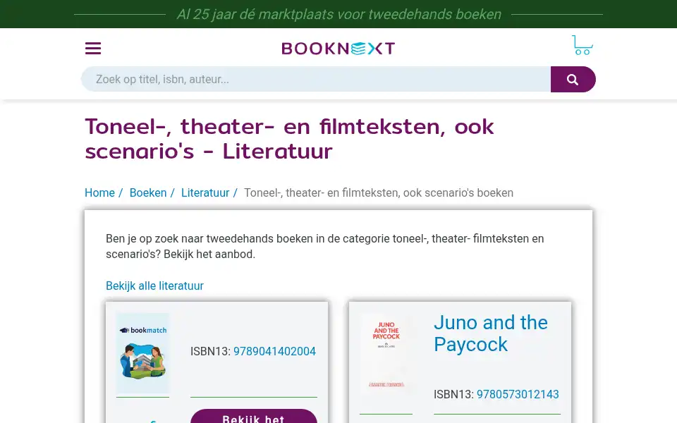 Screenshot of booknext.nl