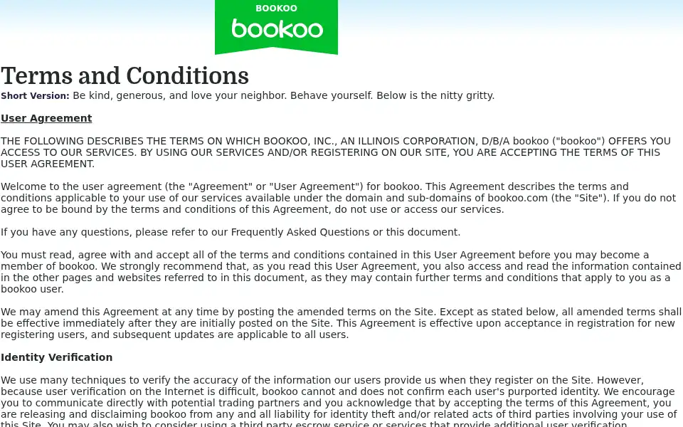 Screenshot of bookoo.com