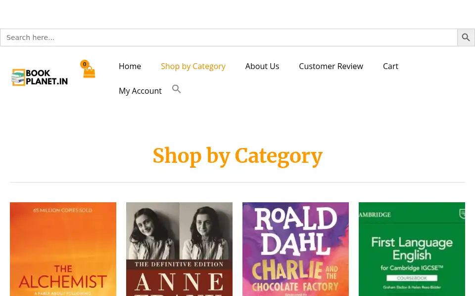 Screenshot of bookplanet.in