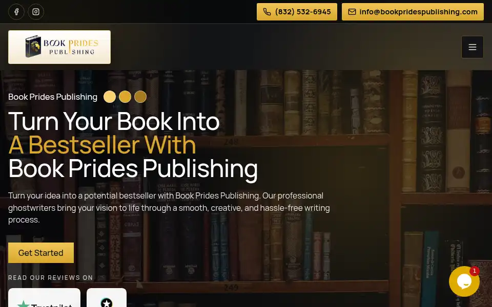 Screenshot of bookpridespublishing.com