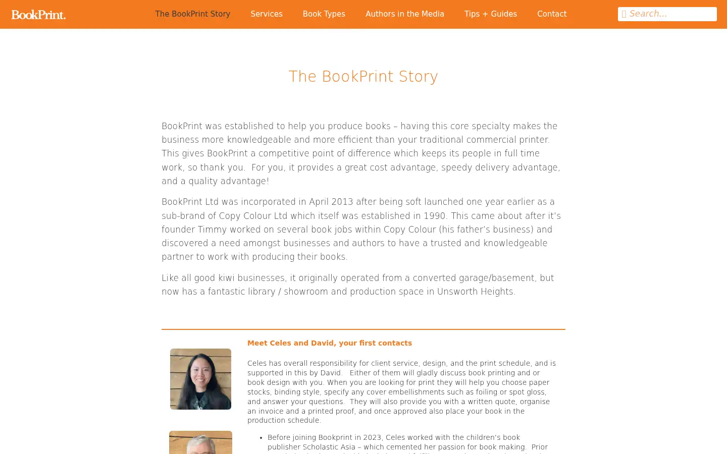 Screenshot of bookprint.co.nz