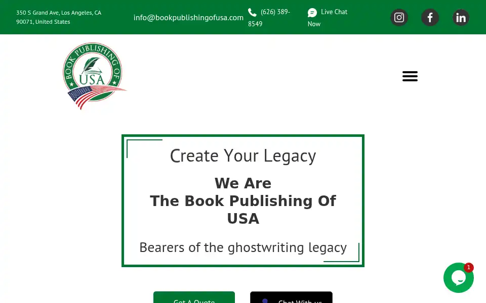 Screenshot of bookpublishingofusa.com